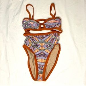 Solstice Intimates 2 Piece Swim Suit | Retro Pattern, Size S
